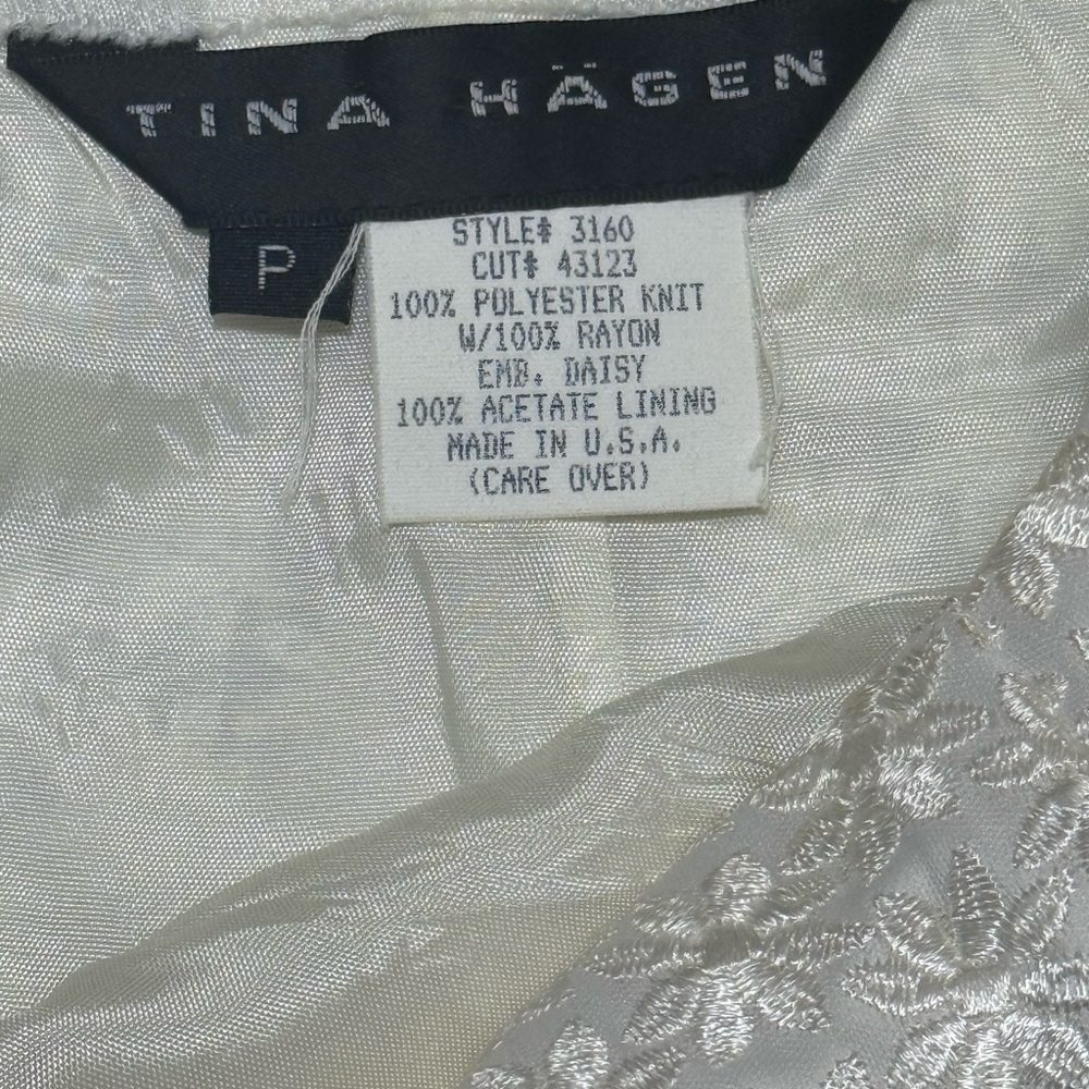 Vintage Tina Hagen Ivory Daisy Embroidered Skirt Size Small Petite - Picture 4 of 9